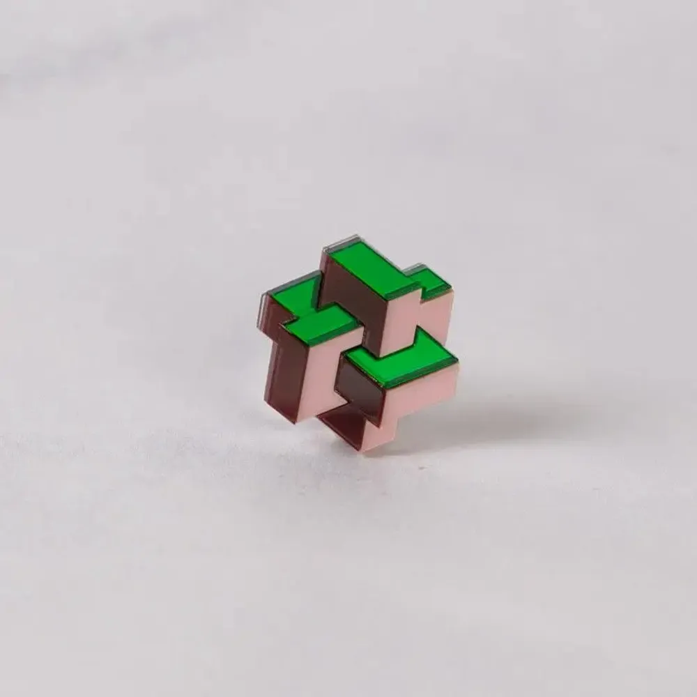 Brooches - Prisma Button Cover – Geometric Shirt Accessory for Bold, Modern Style - PAMELA COROMOTO