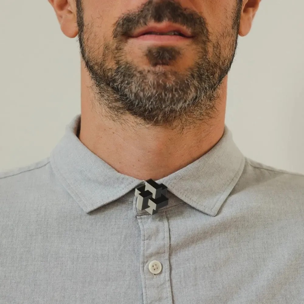 Brooches - Prisma Button Cover – Geometric Shirt Accessory for Bold, Modern Style - PAMELA COROMOTO