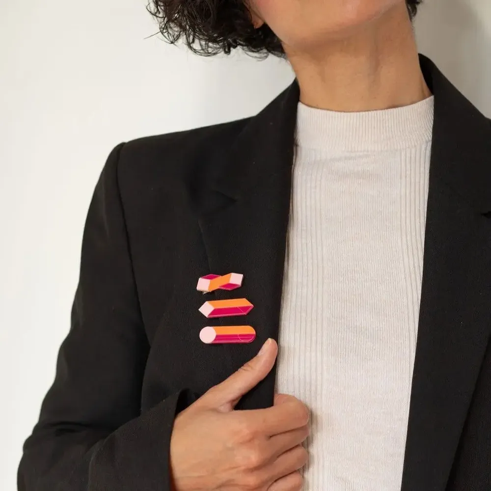 Children's apparel - Prisma Pin Small – Geometric Hair & Style Accessory for Everyday Flair - PAMELA COROMOTO