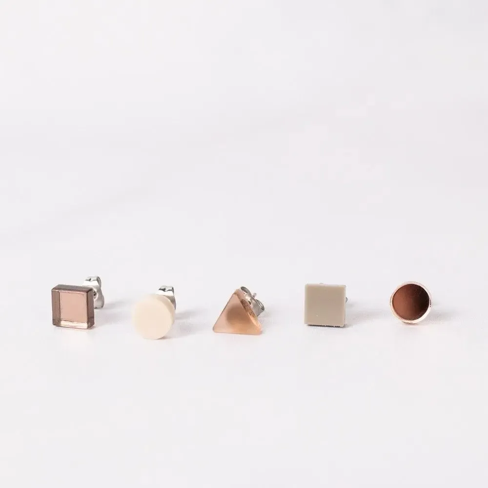 Children's apparel - Basic Mini / Best-Selling Set of 5 Upcycled Earrings for all ages - PAMELA COROMOTO