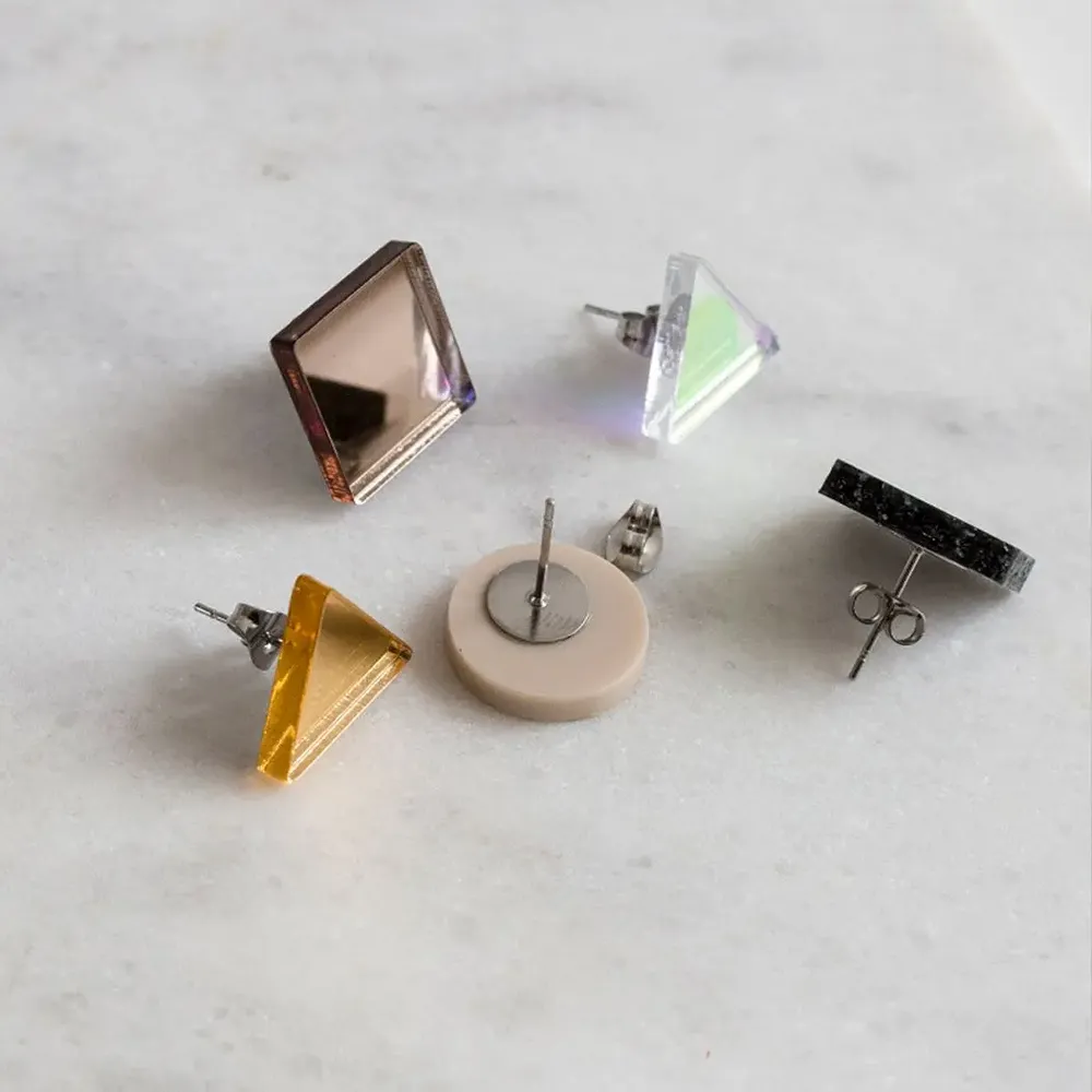 Jewelry - BASIC / Everyday Icons – Upcycled Geometric Stud Earrings - PAMELA COROMOTO