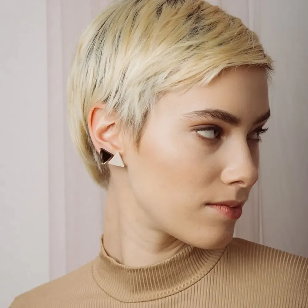 Jewelry - BASIC / Everyday Icons – Upcycled Geometric Stud Earrings - PAMELA COROMOTO