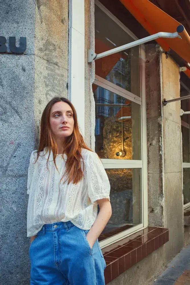 Apparel - AMBER BLOUSE Ecru lace - POUDRE ORGANIC