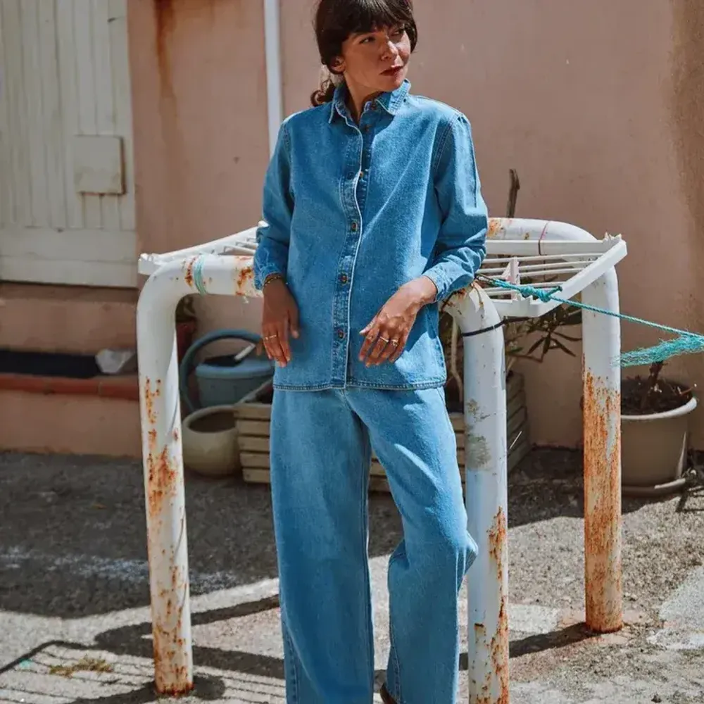 Apparel - BERGENIE Denim Blue PANTS - POUDRE ORGANIC
