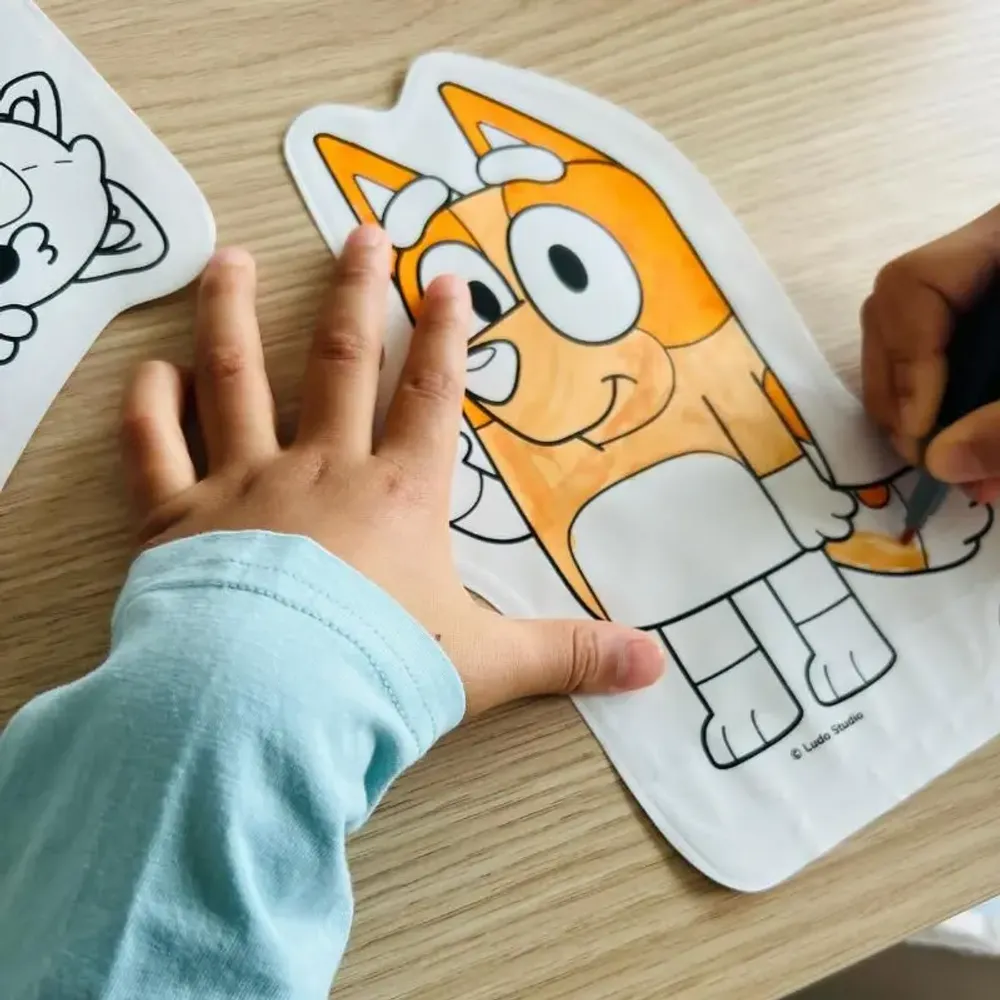 Produits sous licence  - 2 coloriages gonflables - Bluey & Bingo - ARA-CREATIVE