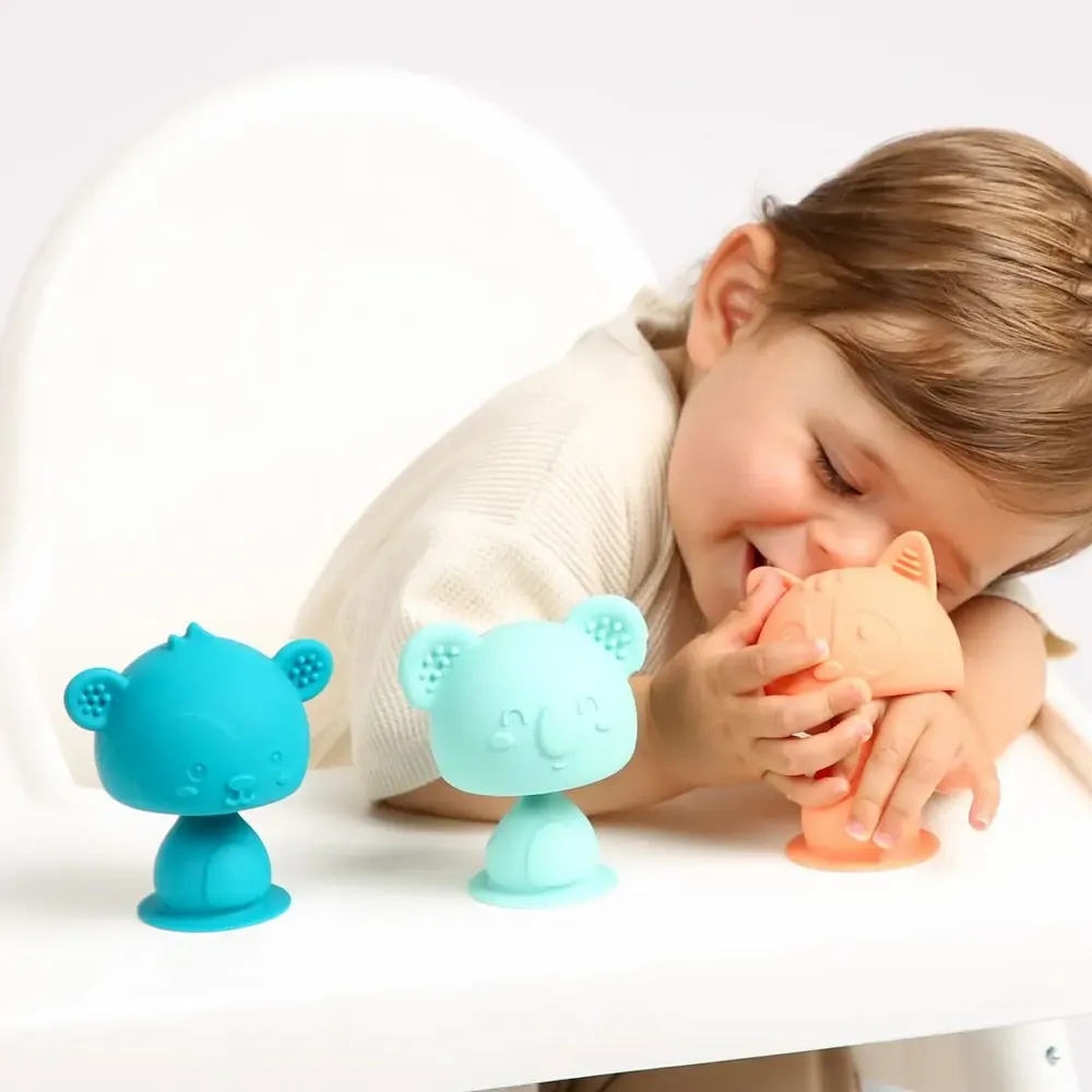 Bath accessories for children - Silicone Suction Cup Animals – Swing Pop – 9 cm - LUDI