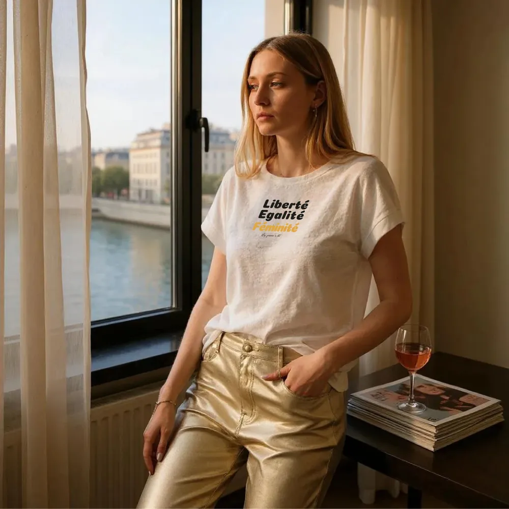 Prêt-à-porter - tee-shirt en lin recto verso - JEANNE A DIT