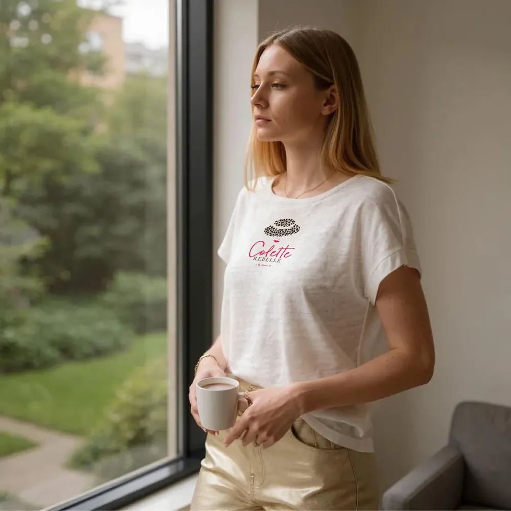 Prêt-à-porter - tee-shirt en lin recto verso - JEANNE A DIT