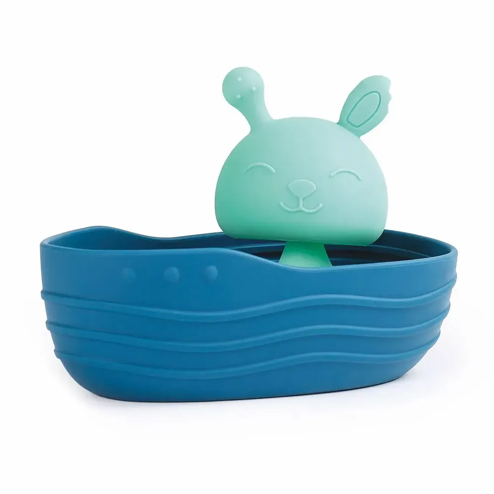 Accessoires pour bain enfants - Bateau de Bain - Silicone - Lapin à Ventouse - LUDI