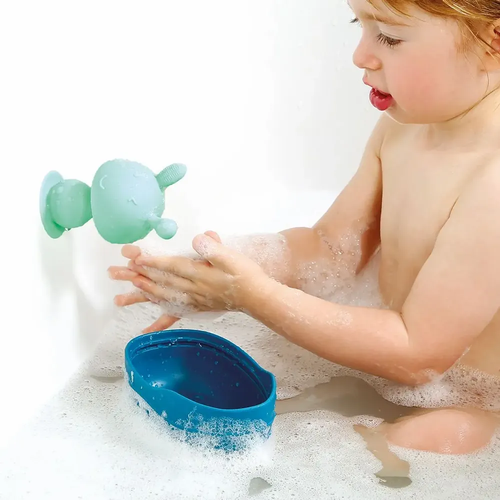 Accessoires pour bain enfants - Bateau de Bain - Silicone - Lapin à Ventouse - LUDI