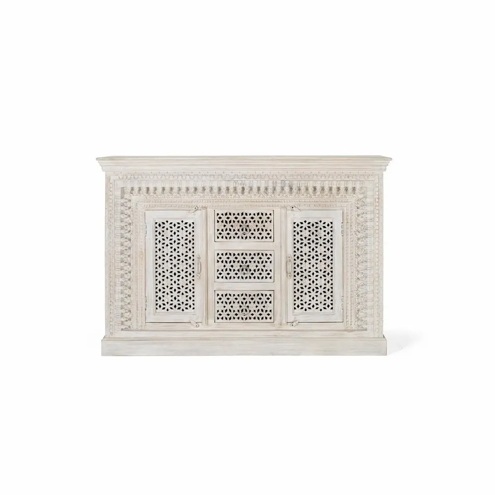 Sideboards - Sideboard in aged white mango wood - GINER Y COLOMER