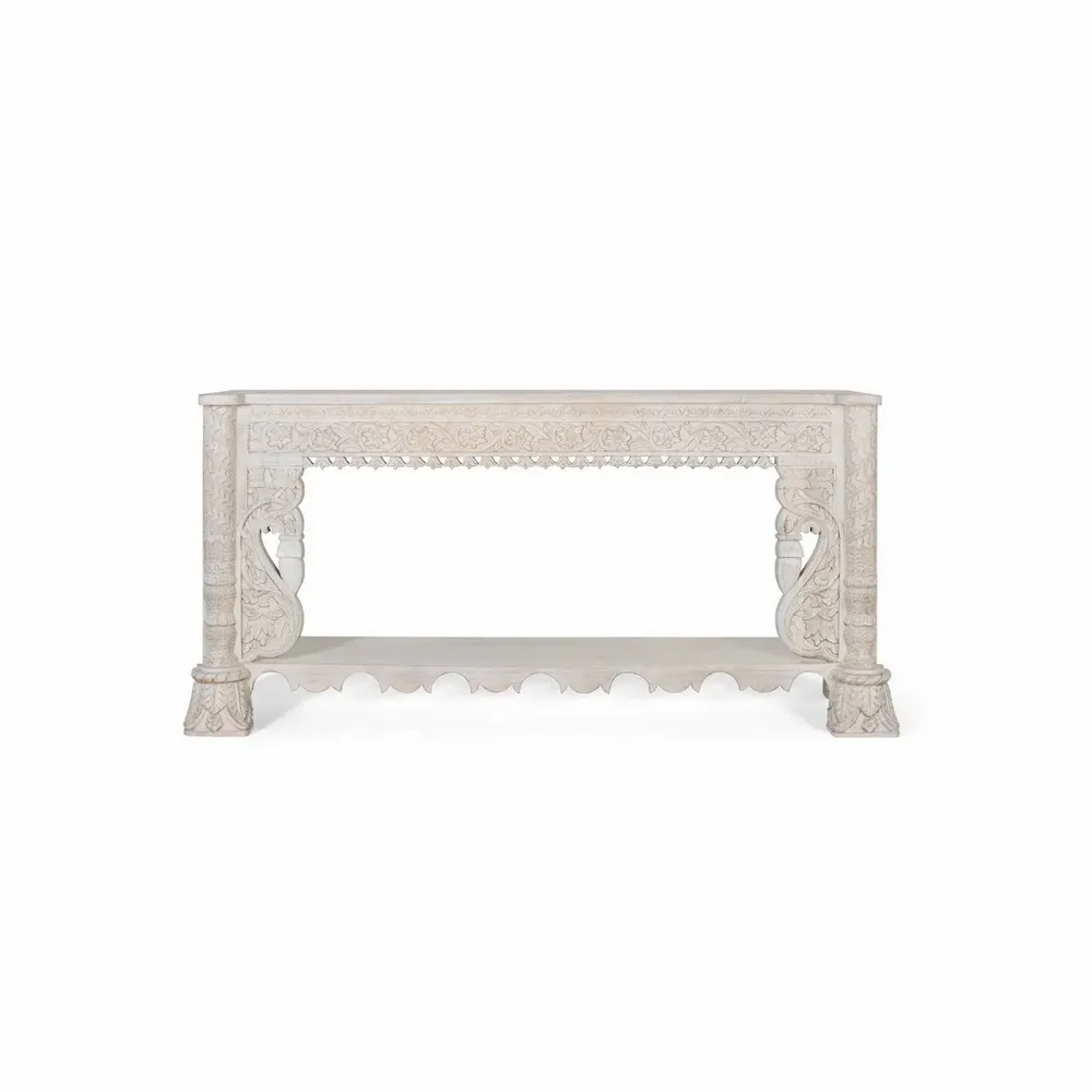 Console table - Console table in aged white mango wood - GINER Y COLOMER