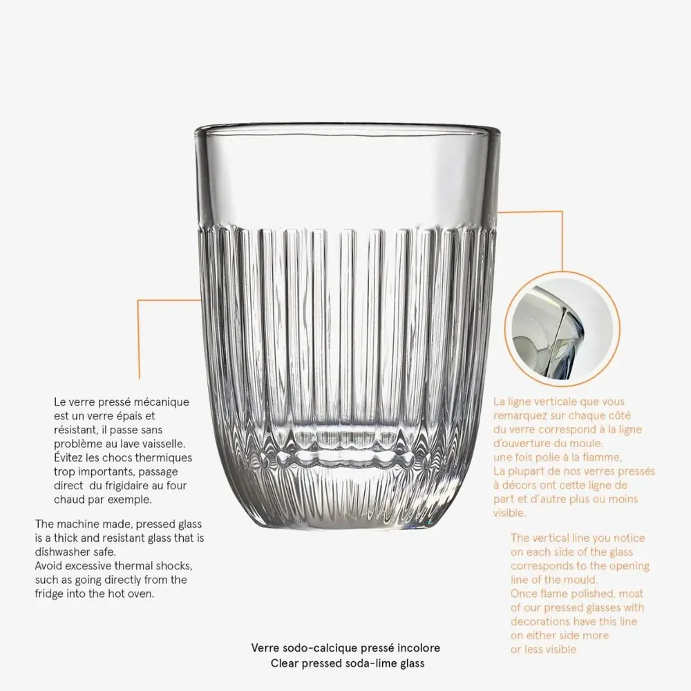 Glass - Set of 6 large OUESSANT cups - LA ROCHÈRE