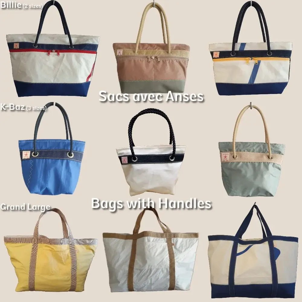 Sacs et cabas - Sac en voile de bateau recyclée - écoresponsable - fabriqué en France - LES TOILES DU LARGE