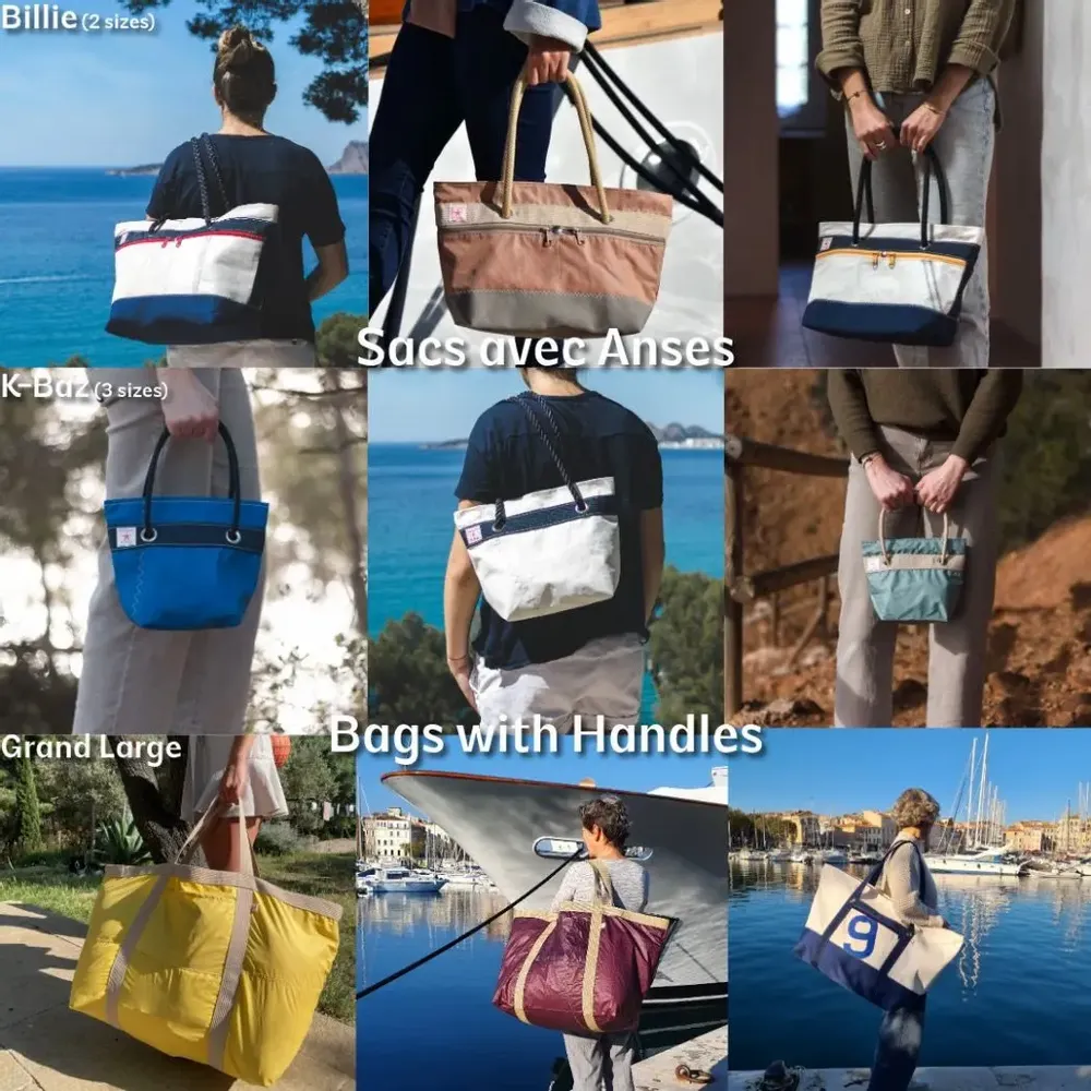 Sacs et cabas - Sac en voile de bateau recyclée - écoresponsable - fabriqué en France - LES TOILES DU LARGE