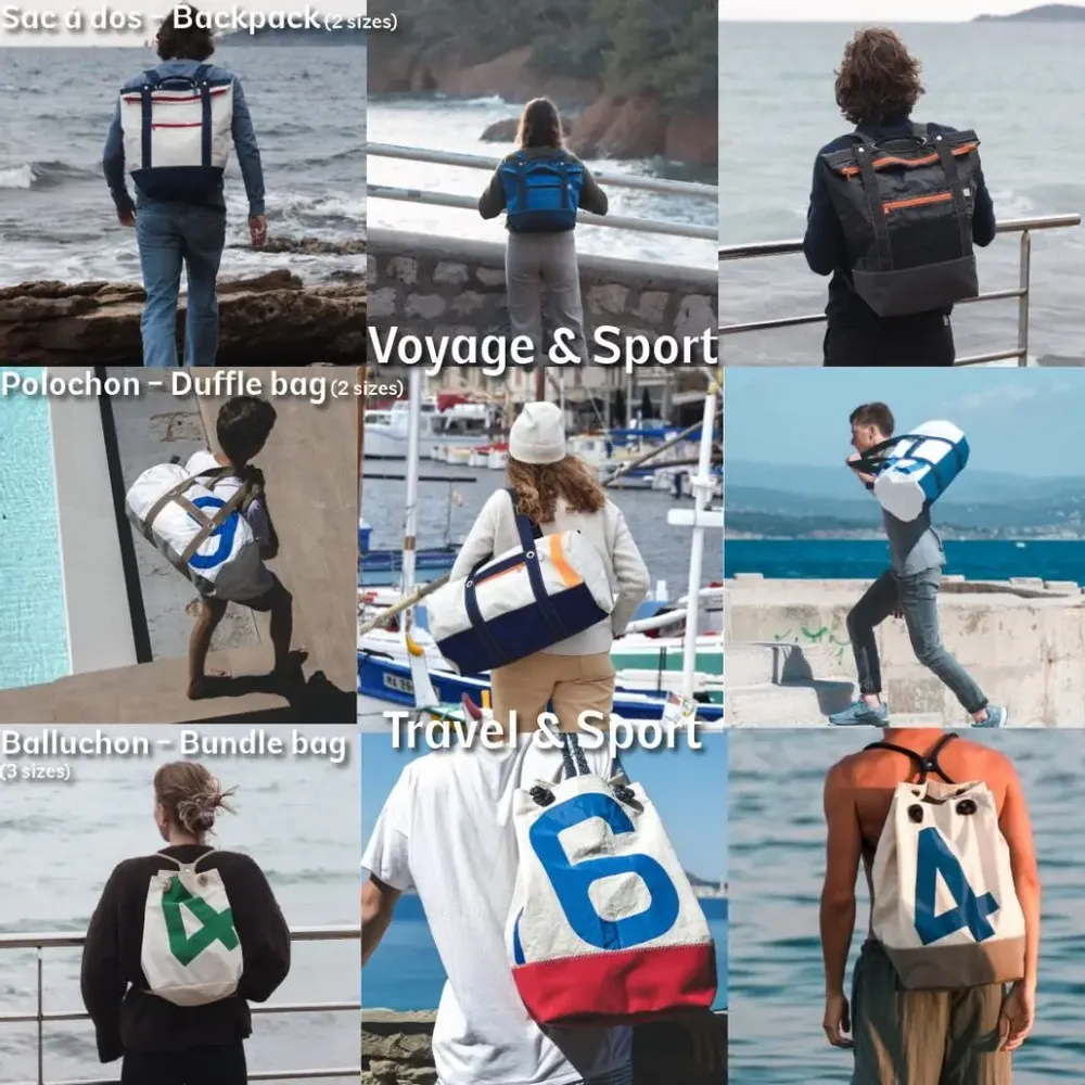 Sacs et cabas - Sac en voile de bateau recyclée - écoresponsable - fabriqué en France - LES TOILES DU LARGE