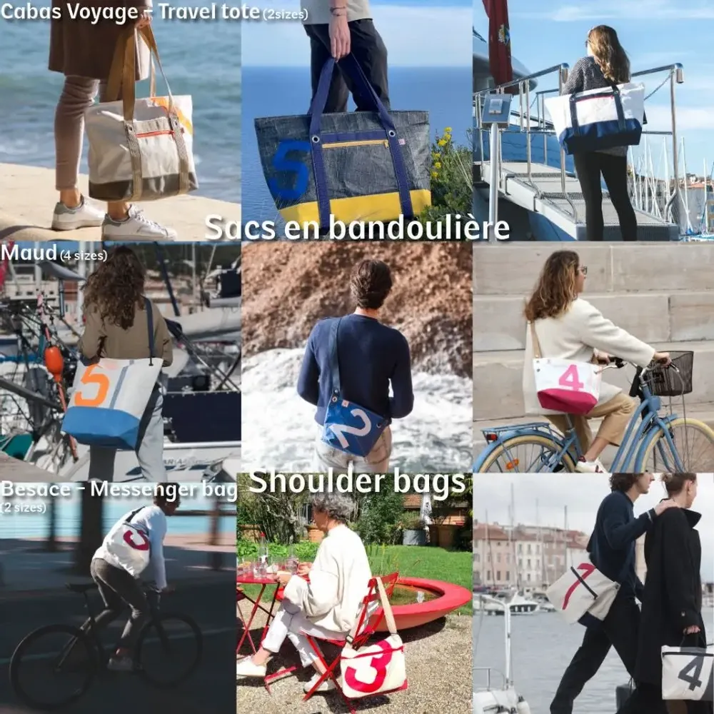 Sacs et cabas - Sac en voile de bateau recyclée - écoresponsable - fabriqué en France - LES TOILES DU LARGE