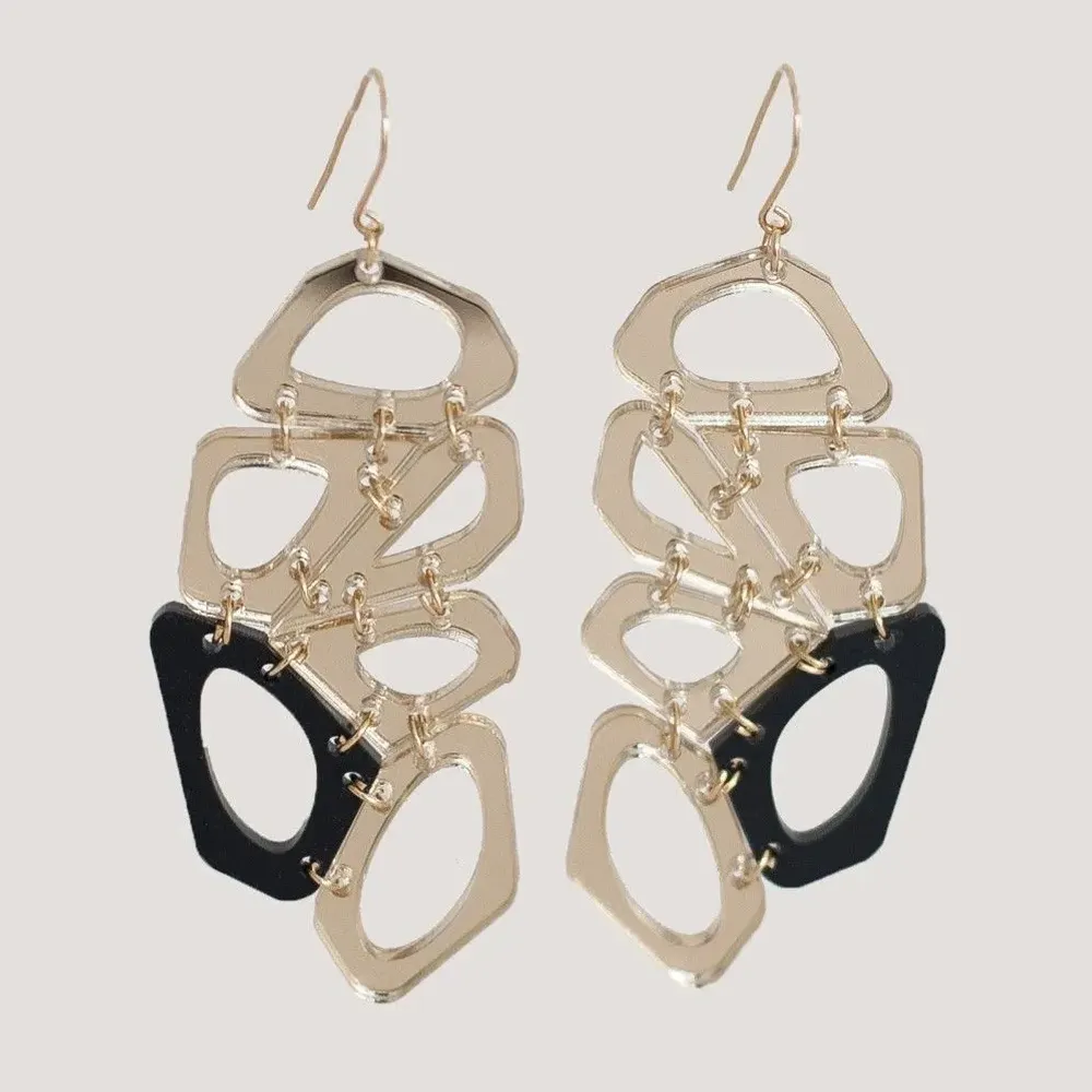 Bijoux - Voronoi Earrings – Bold Architectural Statement Jewelry - PAMELA COROMOTO