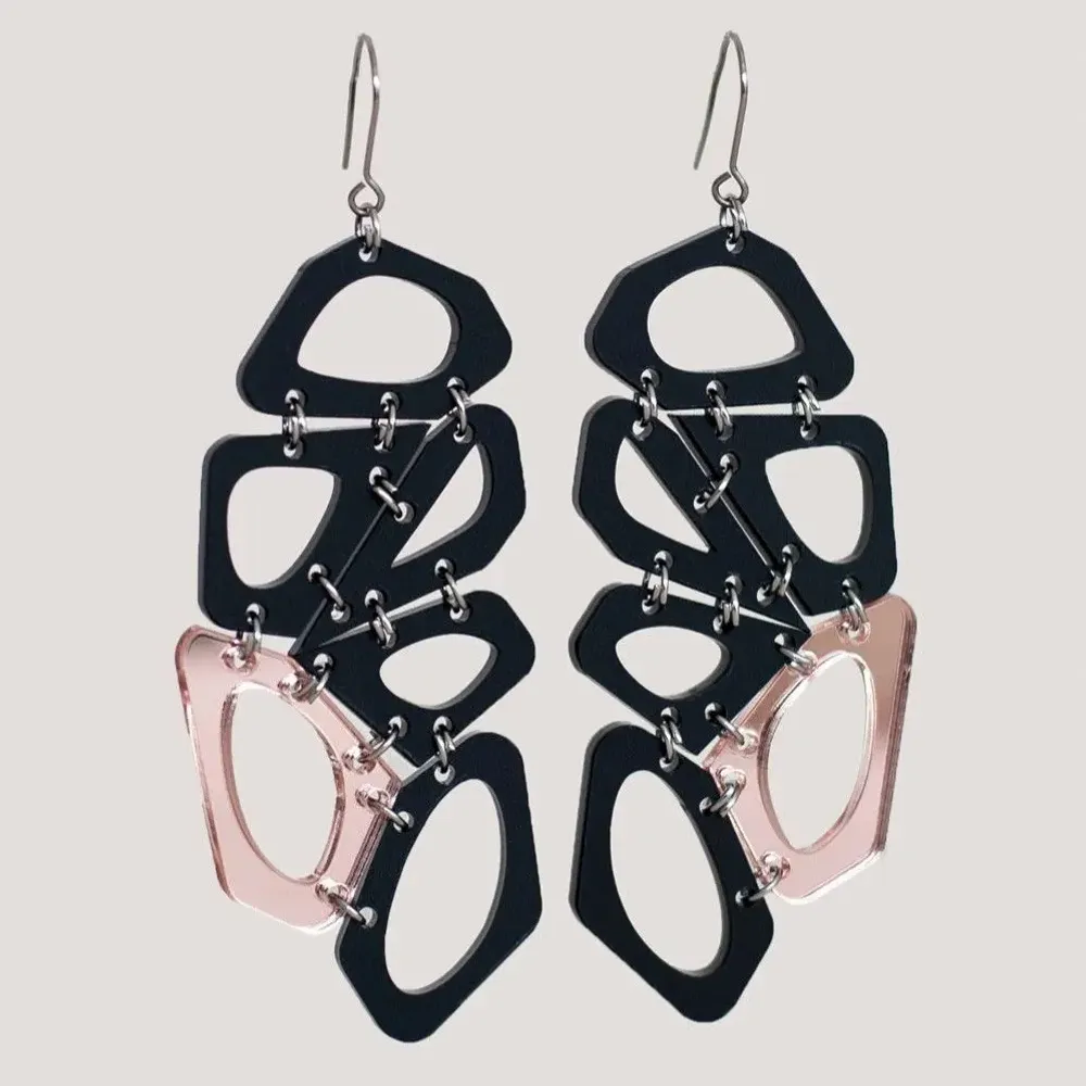 Bijoux - Voronoi Earrings – Bold Architectural Statement Jewelry - PAMELA COROMOTO