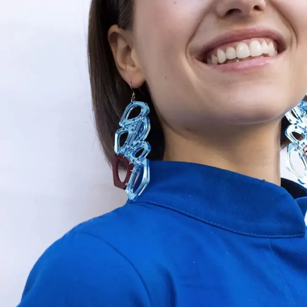 Bijoux - Voronoi Earrings – Bold Architectural Statement Jewelry - PAMELA COROMOTO