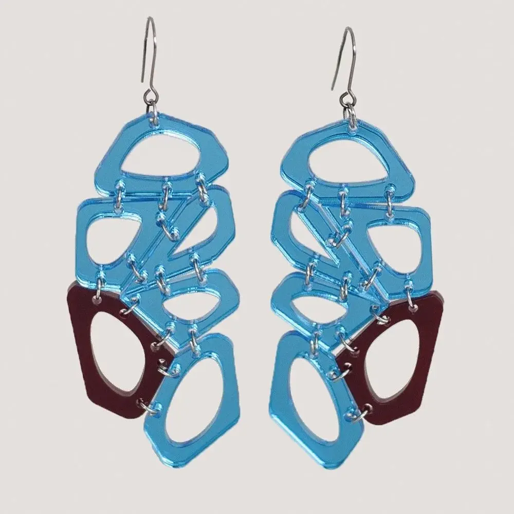 Bijoux - Voronoi Earrings – Bold Architectural Statement Jewelry - PAMELA COROMOTO