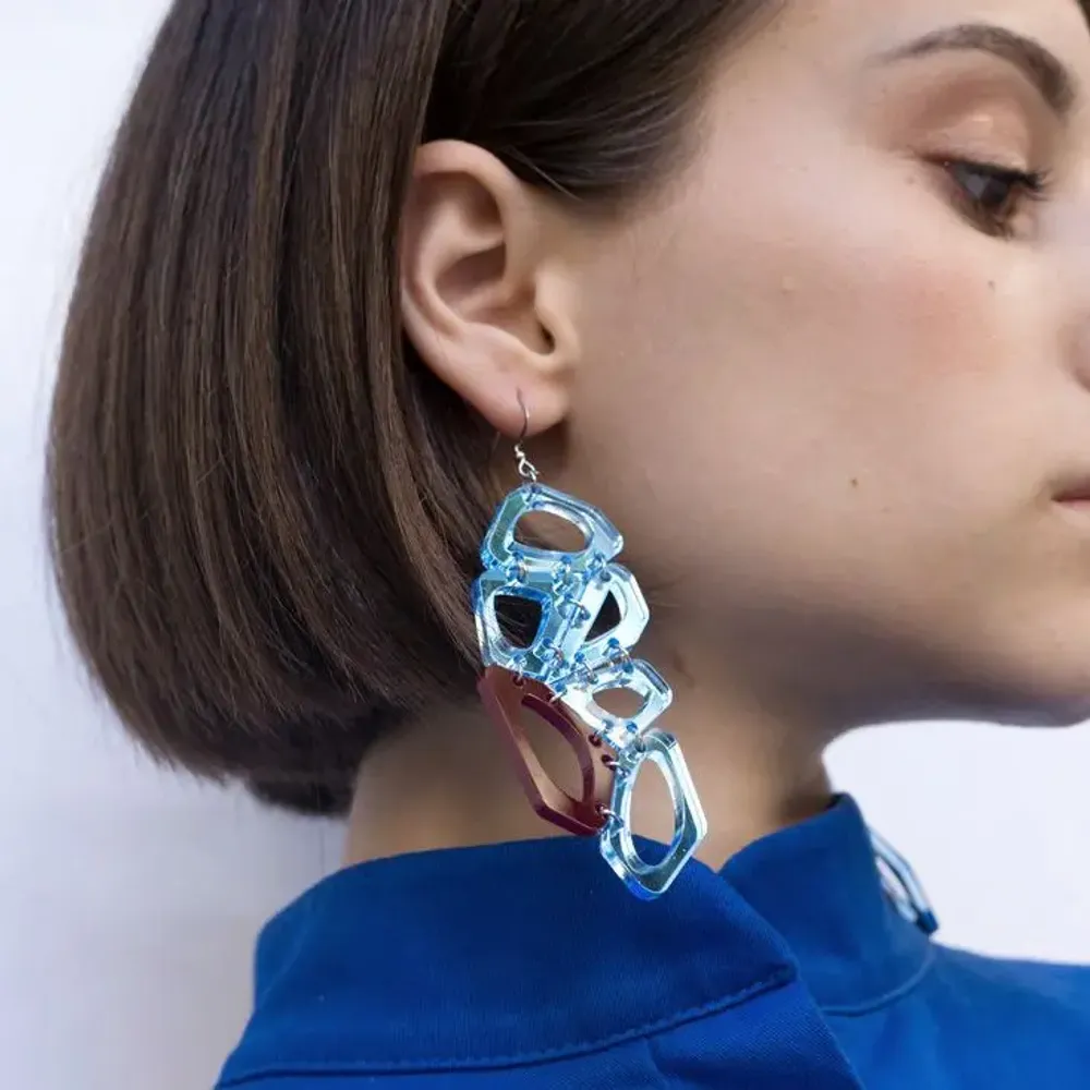 Bijoux - Voronoi Earrings – Bold Architectural Statement Jewelry - PAMELA COROMOTO