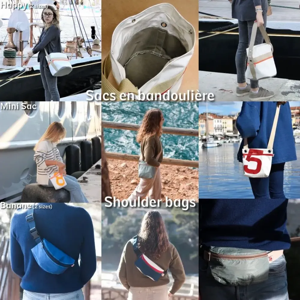 Sacs et cabas - Sac en voile de bateau recyclée - écoresponsable - fabriqué en France - LES TOILES DU LARGE