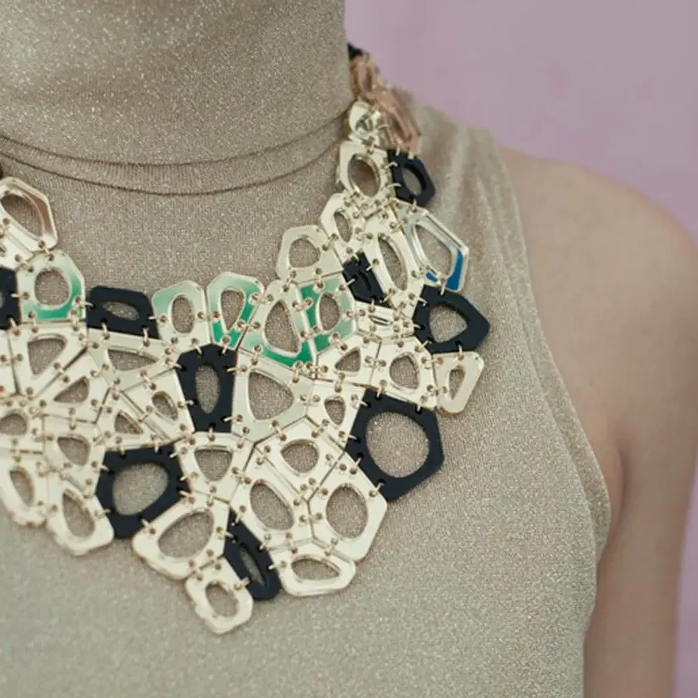 Jewelry - Voronoi Statement Necklace – Sculptural Elegance in Motion - PAMELA COROMOTO