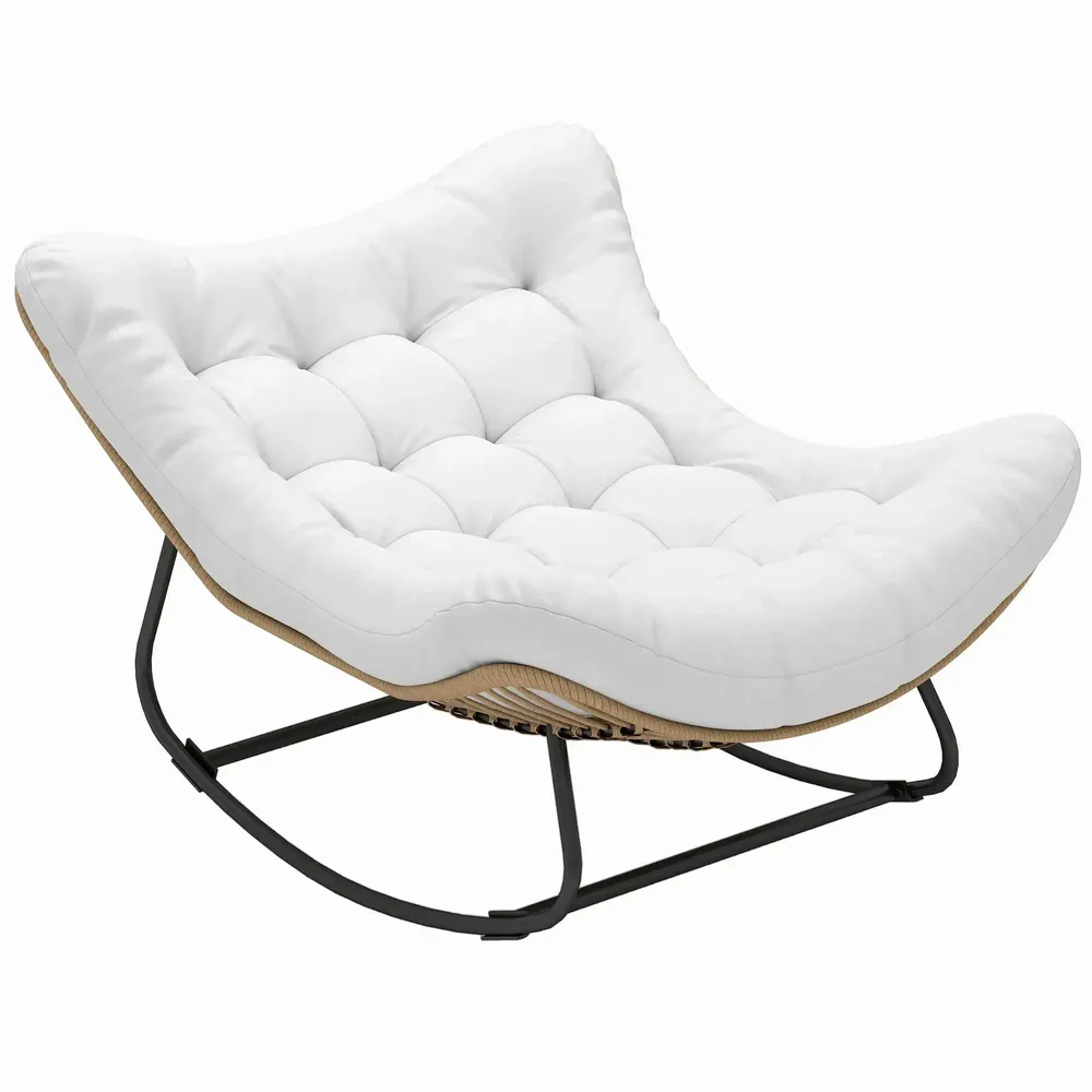 Lawn armchairs - Rocking garden chair with thick cushions - AOSOM BUSINESS