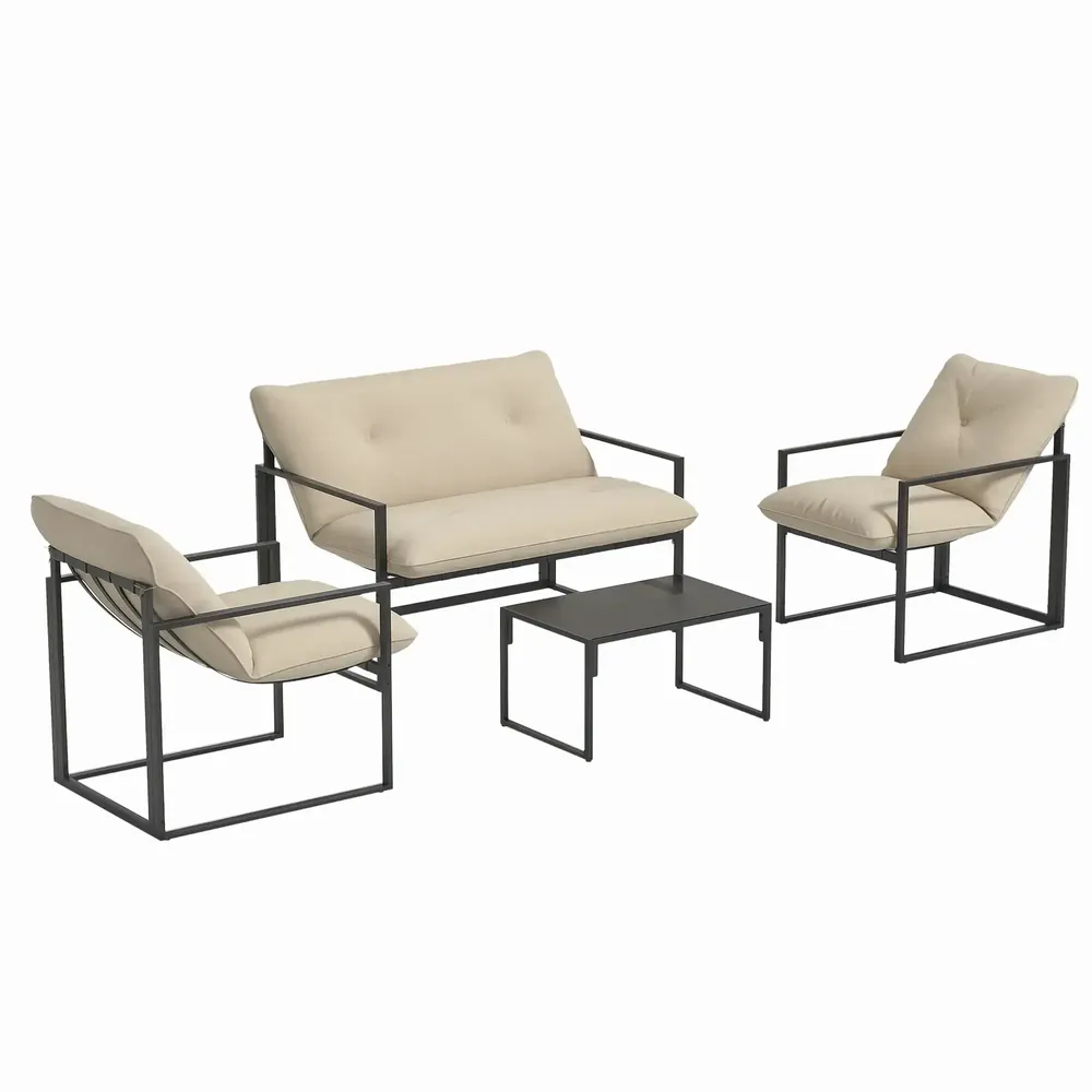 Lawn sofas - 4-seater 4-piece yachting-style garden furniture set - AOSOM BUSINESS