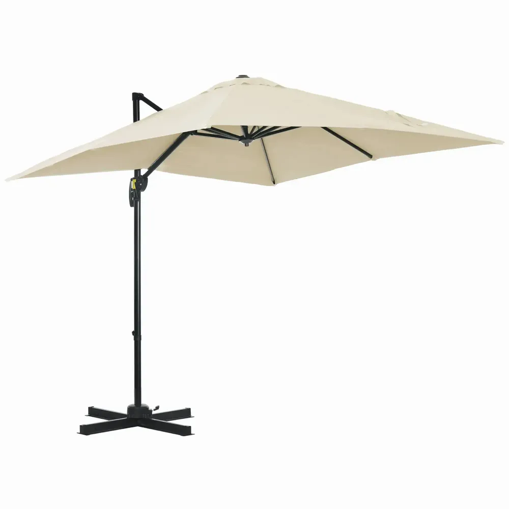 Parasols - Parasol déporté carré inclinable dim. 2,45L x 2,45l x 2,45H m - AOSOM BUSINESS