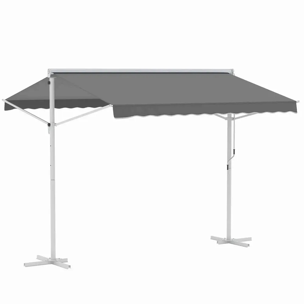 Stores extérieurs - Store double pente acier époxy blanc polyester imperméabilisé anti-UV - AOSOM BUSINESS