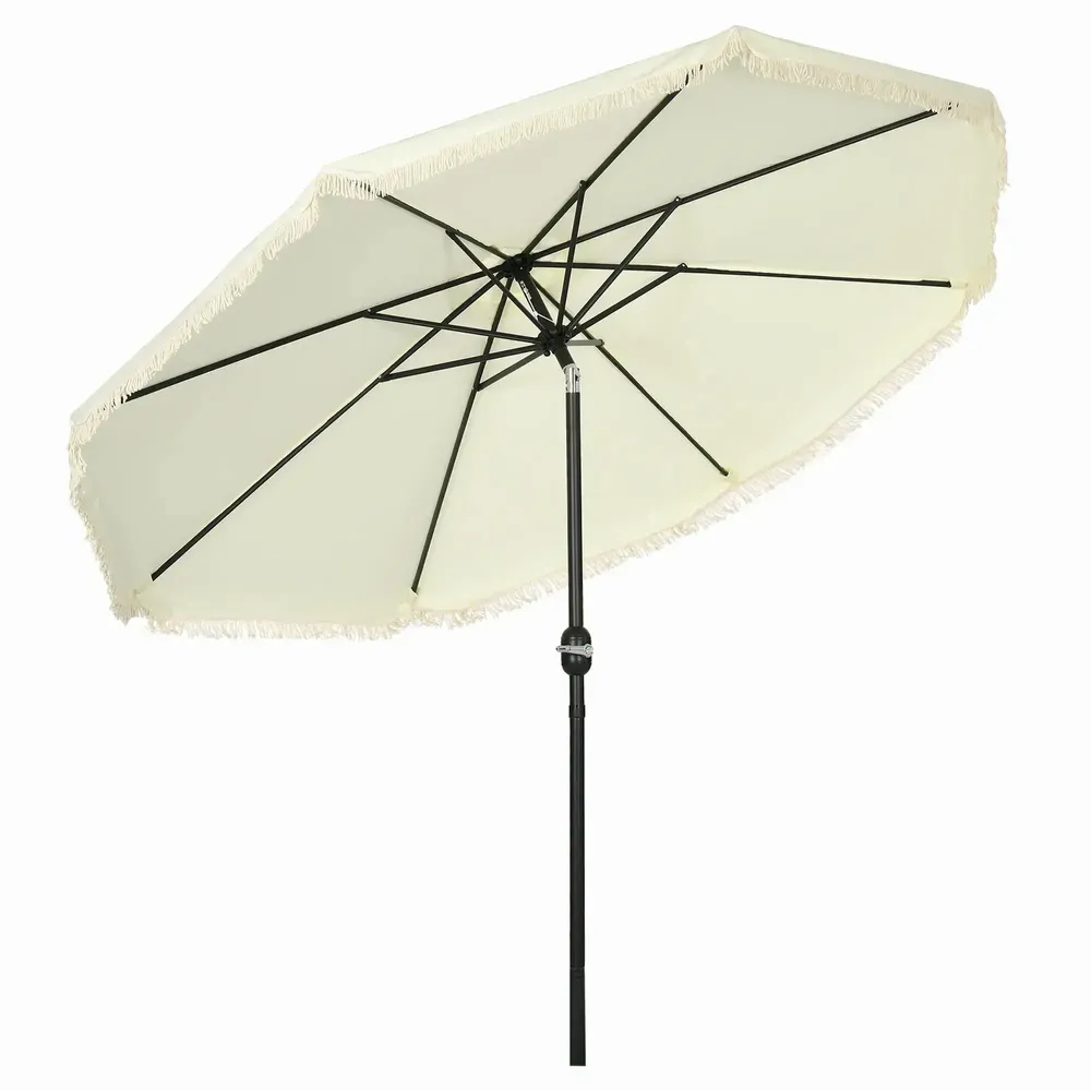 Parasols - Parasol octogonal inclinable Ø 2,68 x 2,32H m acier noir tissu - AOSOM BUSINESS