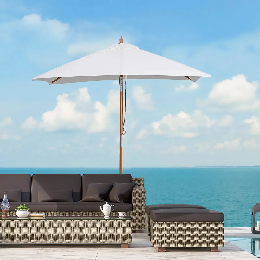Lawn armchairs - Rectangular tilting parasol dim. 2L x 1.5W x 2.3H m - AOSOM BUSINESS