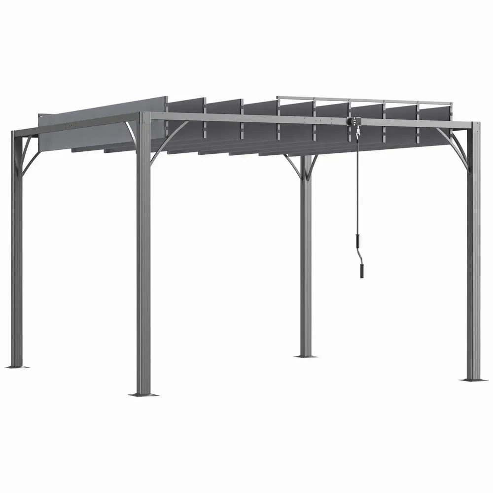 Pergolas - Pergola lames orientables 2,9L x 2,95l x 2,13H m alu. acier époxy polyester gris - AOSOM BUSINESS