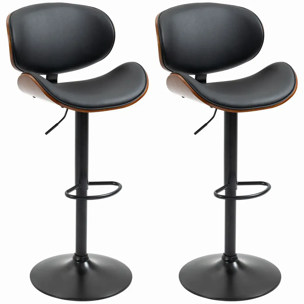 Tabourets - Lot de 2 tabourets de bar design contemporain bois PU - AOSOM BUSINESS