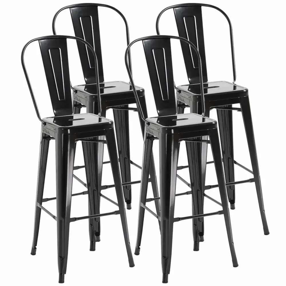Tabourets - Lot de 4 tabourets de bar industriel - AOSOM BUSINESS
