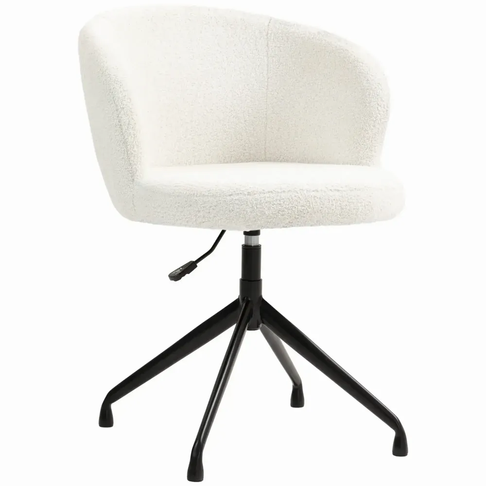Office seating - Black steel designer office chair with curly wool effect - AOSOM BUSINESS