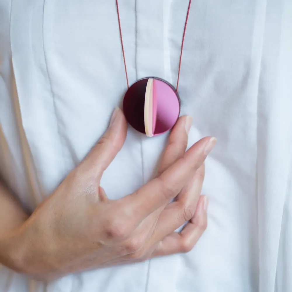 Jewelry - Dexel Necklace / Constructivist-Inspired pendant with sculptural lines - PAMELA COROMOTO