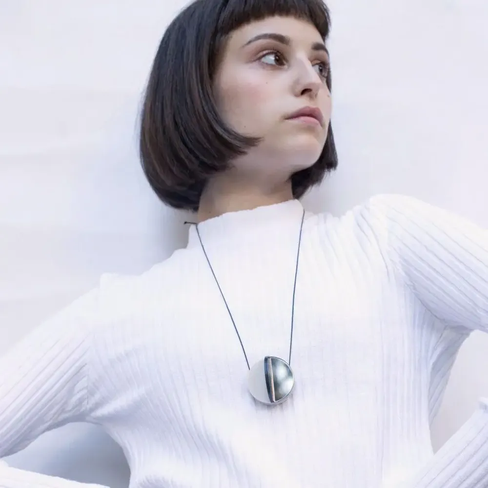 Jewelry - Dexel Necklace / Constructivist-Inspired pendant with sculptural lines - PAMELA COROMOTO