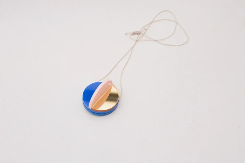 Jewelry - Dexel Necklace / Constructivist-Inspired pendant with sculptural lines - PAMELA COROMOTO