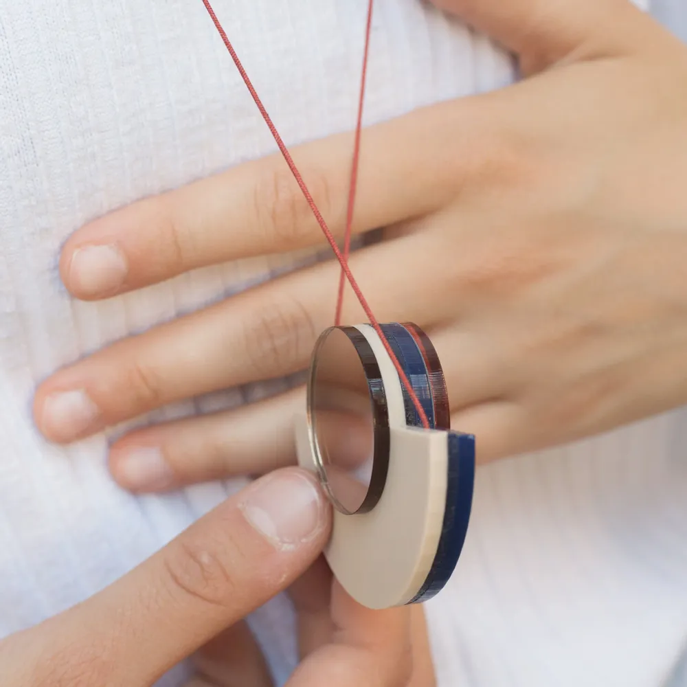 Bijoux - Blok Necklace – Reversible pendant with bold minimalist design - PAMELA COROMOTO