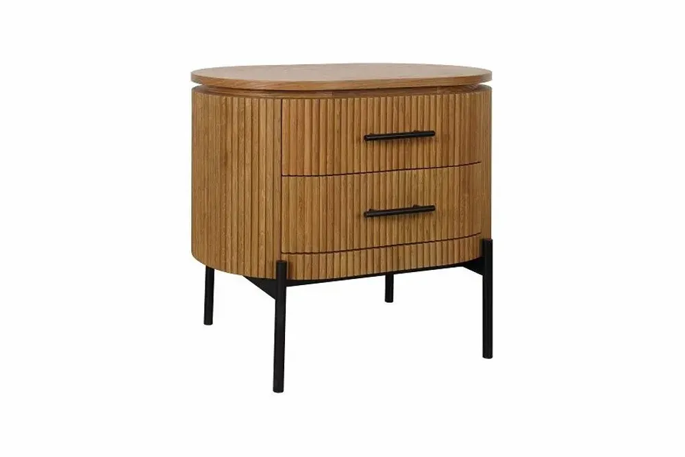 Chests of drawers - END OF SOFA 2 DRAWERS 'MALIBU' BEIGE OAK 65x42x60h - FANCY