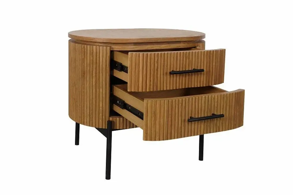Chests of drawers - END OF SOFA 2 DRAWERS 'MALIBU' BEIGE OAK 65x42x60h - FANCY