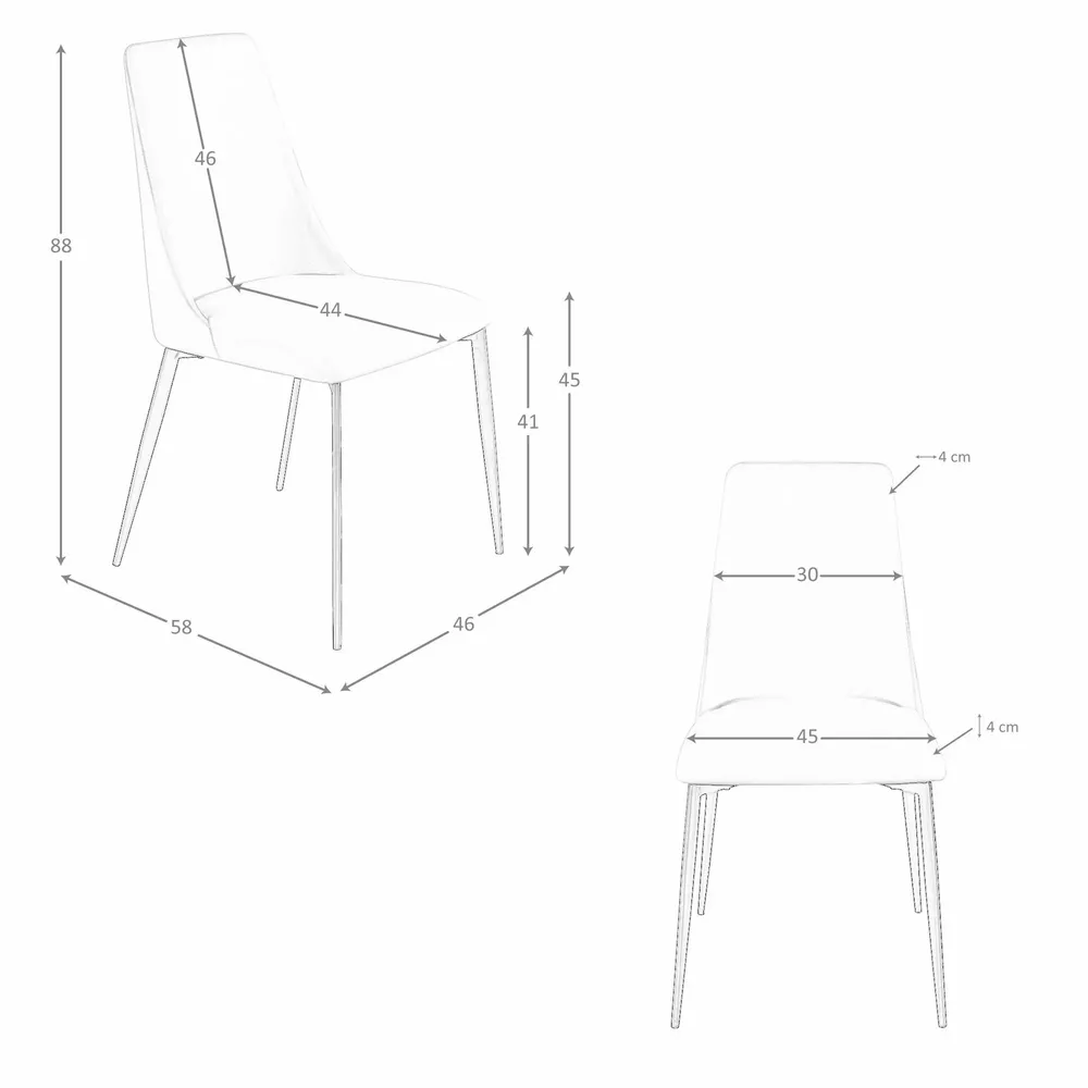 Chairs - Light grey leatherette chair - ANGEL CERDÁ