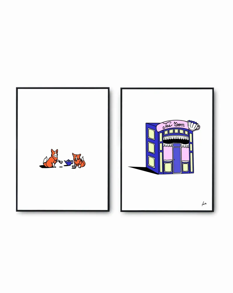 Affiches - DUOS D'AFFICHES SHOPS AND DOGS - Quand les chiens tiennent boutique - FERE