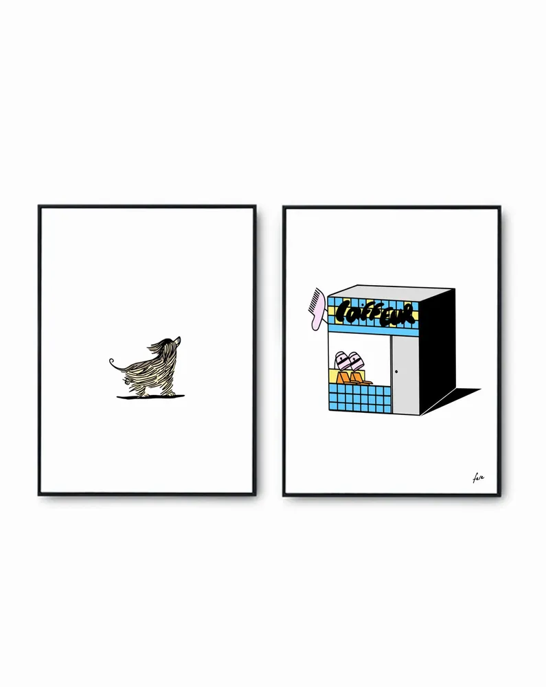 Affiches - DUOS D'AFFICHES SHOPS AND DOGS - Quand les chiens tiennent boutique - FERE