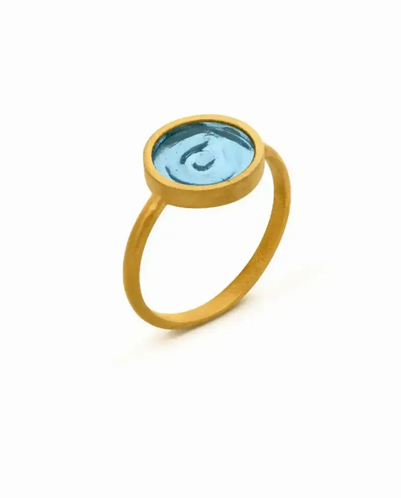 Jewelry - GOLDEN RING GAUDÍ JEWELRY CASA BATLLÓ BLUE - JOIDART