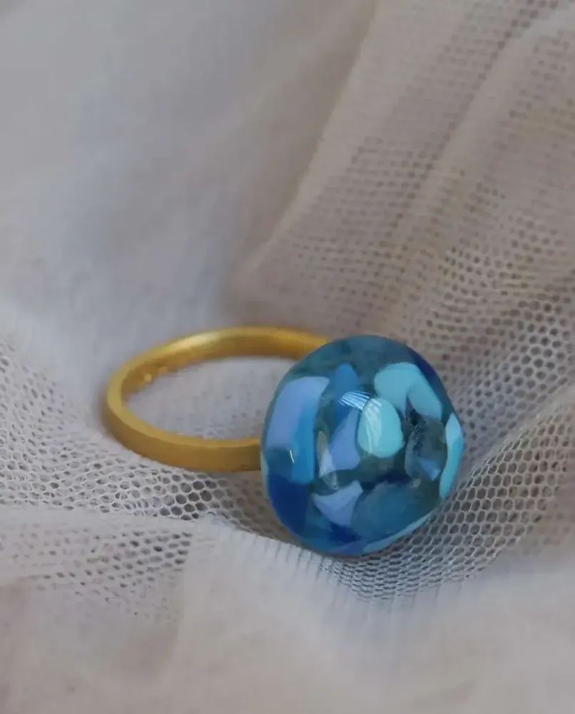 Jewelry - GOLDEN RING GAUDÍ JEWELRY BLUE - JOIDART