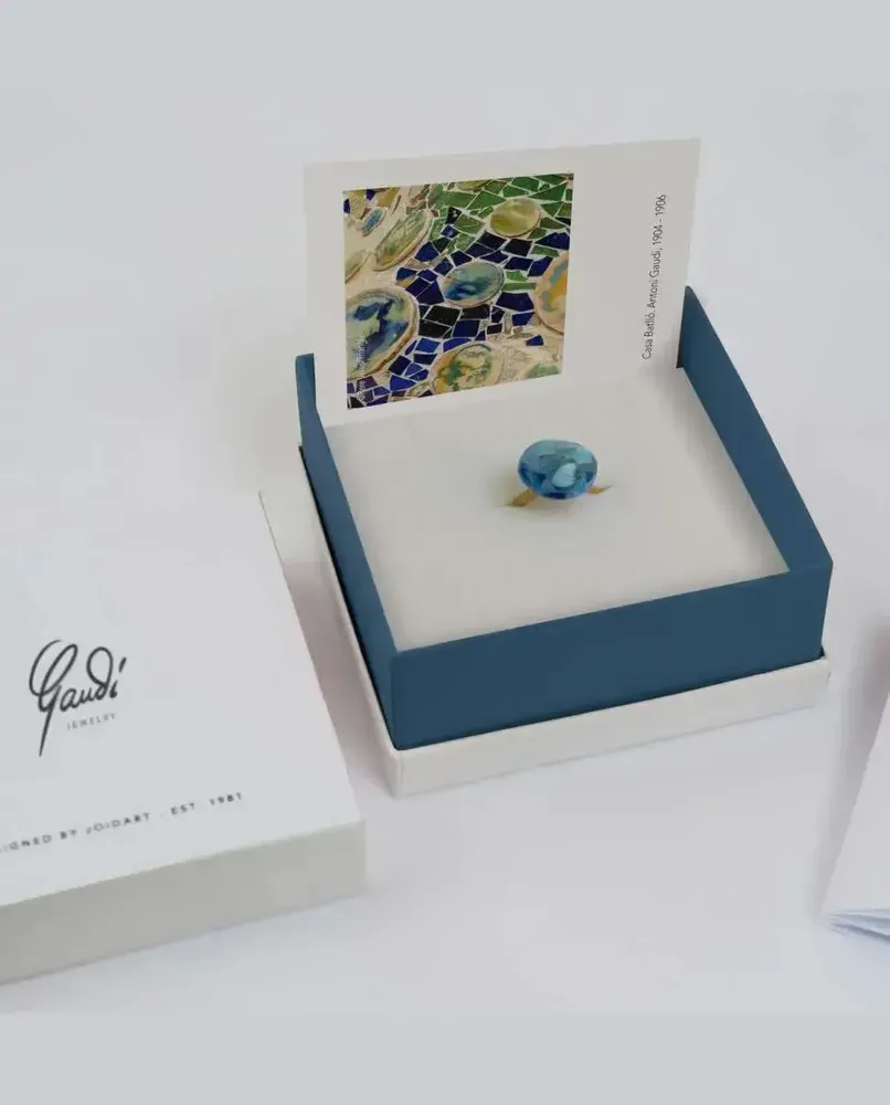 Jewelry - GOLDEN RING GAUDÍ JEWELRY BLUE - JOIDART